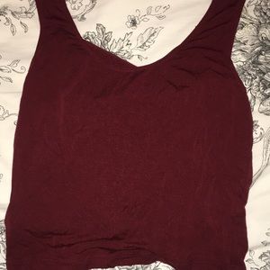 Brandy Melville Crop Tank Top Burgundy cross back